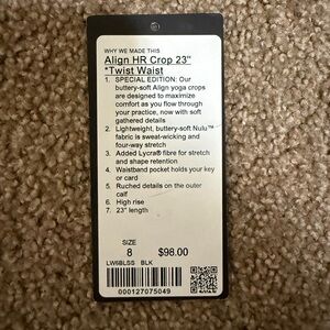 Lululemon Align HR Crop 23" Leggings - Black